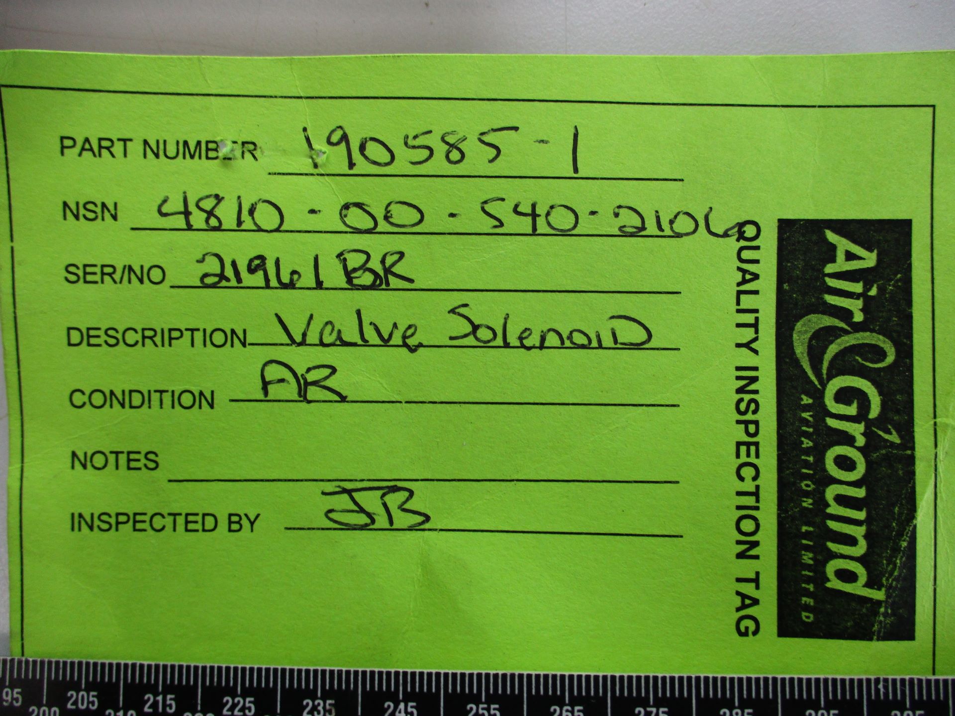 190585-1 VALVE;SOLENOID