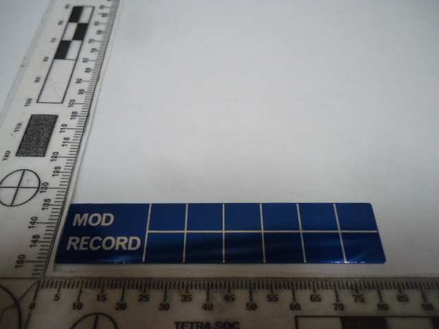 WG1373-0065-103 IDENTIFICATION PLATE MOD RECORD