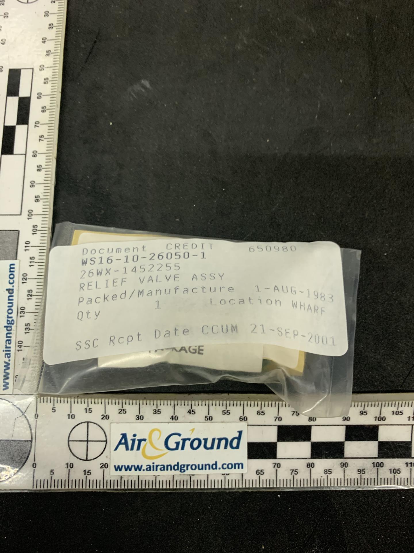WS16-10-26050-1 RELIEF VALVE ASSY
