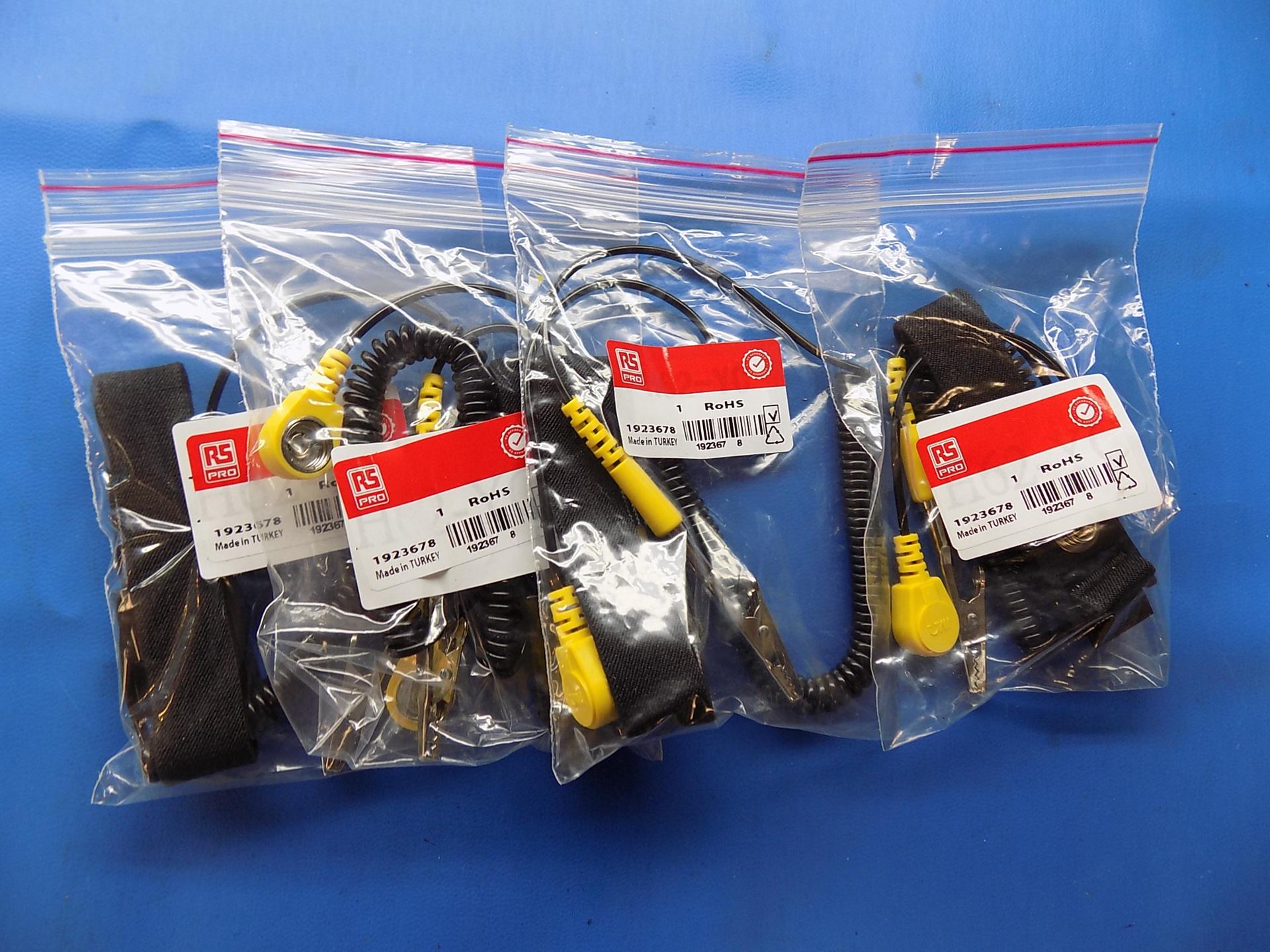 192-3678 RS PRO 10MM STUD ESD GROUNDING WRIST STRAP & CORD