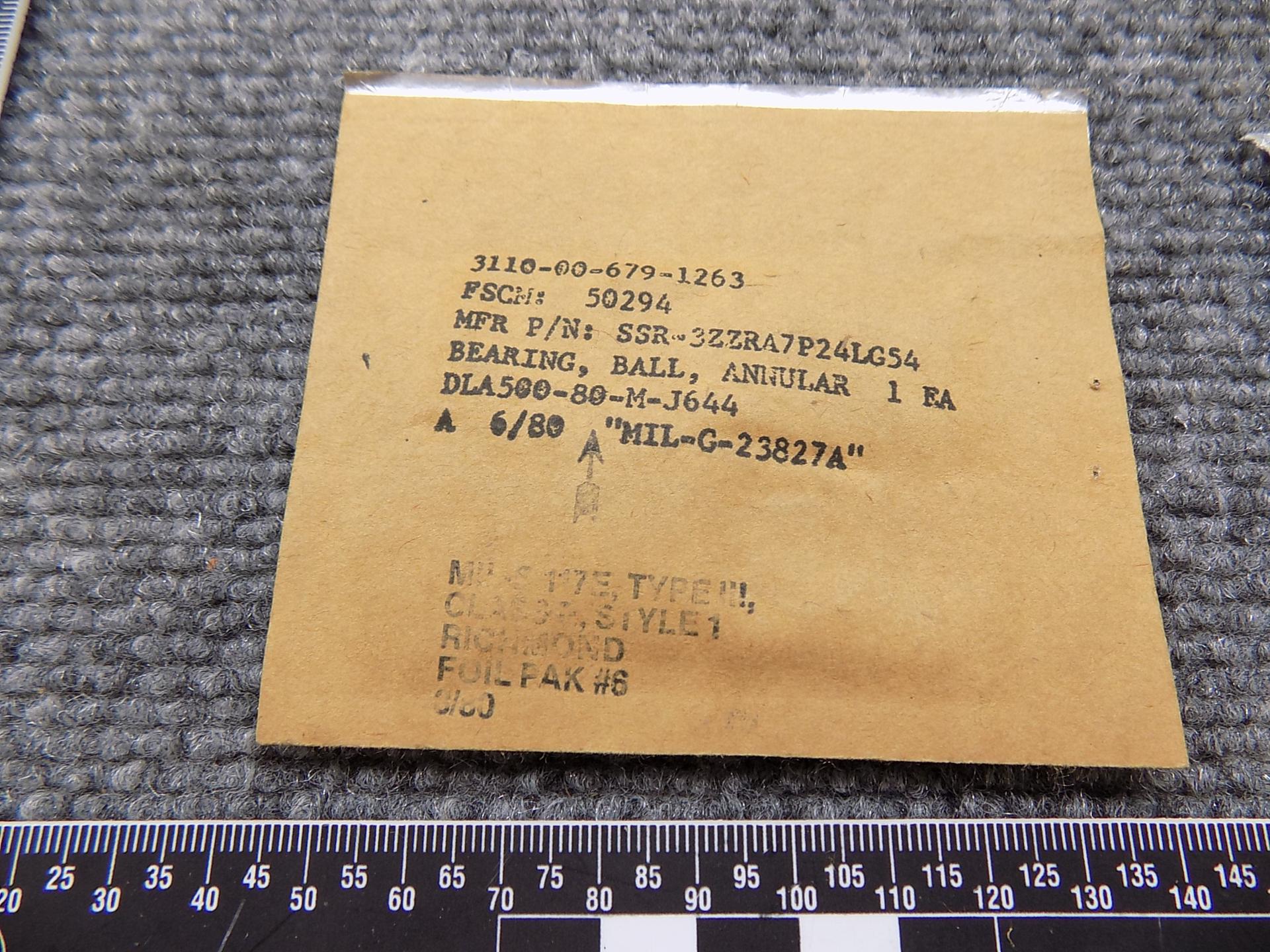 M81793-BHKKAA01CC71AS1 BEARING;BALL;ANNULAR