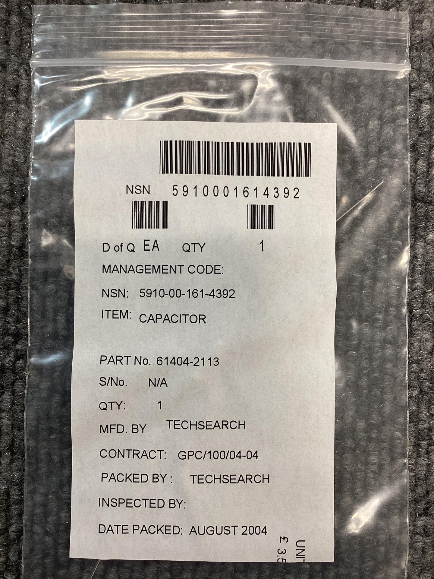 61404-2113 CAPACITOR FIXED METALLIZED PAPER PLASTIC