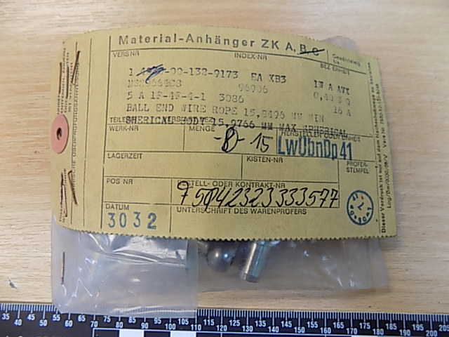 MS20664C8 BALL END; WIRE ROPE; SWAGING