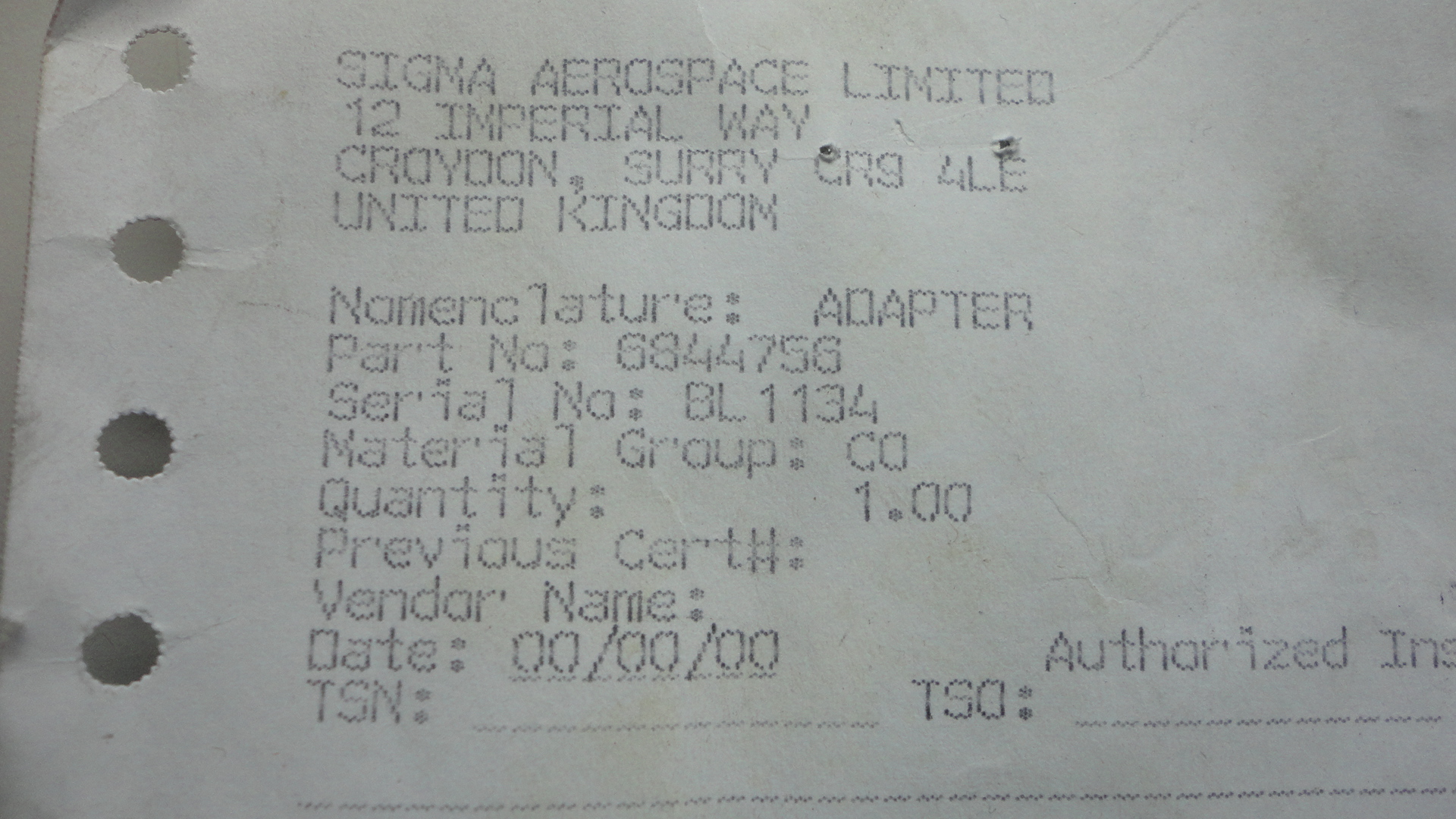 6844756 ADAPTER;TURBINE COUPLING