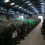 Aviation (large) Parts in Warehouse Large aviation parts in storage warehouse