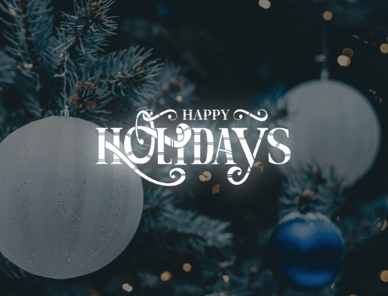 Holiday opening hours 25-4 Happy Holidays from AGA